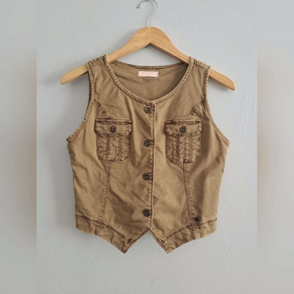 Vest, like new, italian brand, tan color, small, cotton